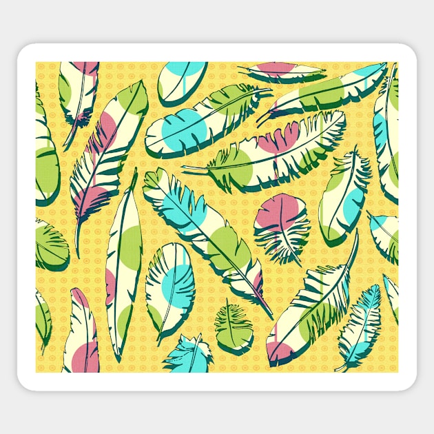 Vintage Feathers (yellow) Sticker by BessoChicca